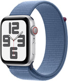 Apple Watch SE 2 (2023) 44mm (GPS) - Silver Aluminum Case with Storm Blue Sport Loop - Size:One Size - (MREF3LL/A)