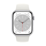 Apple Watch Series 8 (GPS+CELLULAR) 41mm Silver Aluminum Case with White Sport Band - Size:M/L -  (MP4F3LL/A)