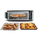 Ninja SP100 Digital Air Fry Countertop Oven with 6-in-1 Functionality, Flip Up & Away Capability for Storage Space, with Air Fry Basket, Wire Rack & Crumb Tray, Silver