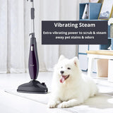 SALAV, Pet Motion Vibrating Steam Mop, Includes Mop Pads, Water Cup, Carpet Glider, STM-403, Dark Gray Midnight