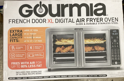 Gourmia Digital Air Fryer Toaster Oven with Single-Pull French Doors, New 