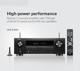 Denon AVR-S760H 7.2 Ch AVR - 75 W/Ch, Advanced 8K Upscaling, Dolby Atmos Height Virtualization, DTS Virtual:X & More, Wireless Streaming, Built-in HEOS, Amazon Alexa Voice Control