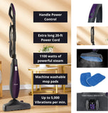 SALAV, Pet Motion Vibrating Steam Mop, Includes Mop Pads, Water Cup, Carpet Glider, STM-403, Dark Gray Midnight